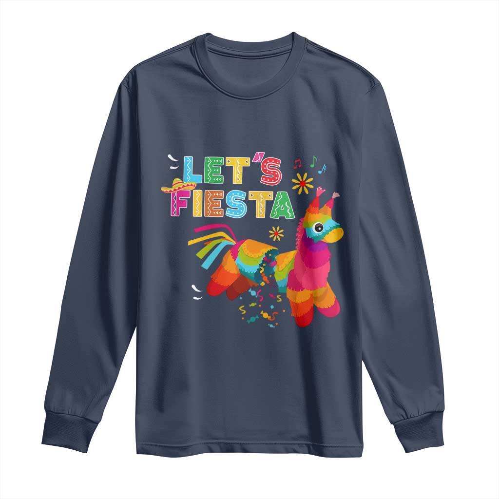 Funny Pinata Mexican Long Sleeve Shirt Let Us Fiesta - Wonder Print Shop