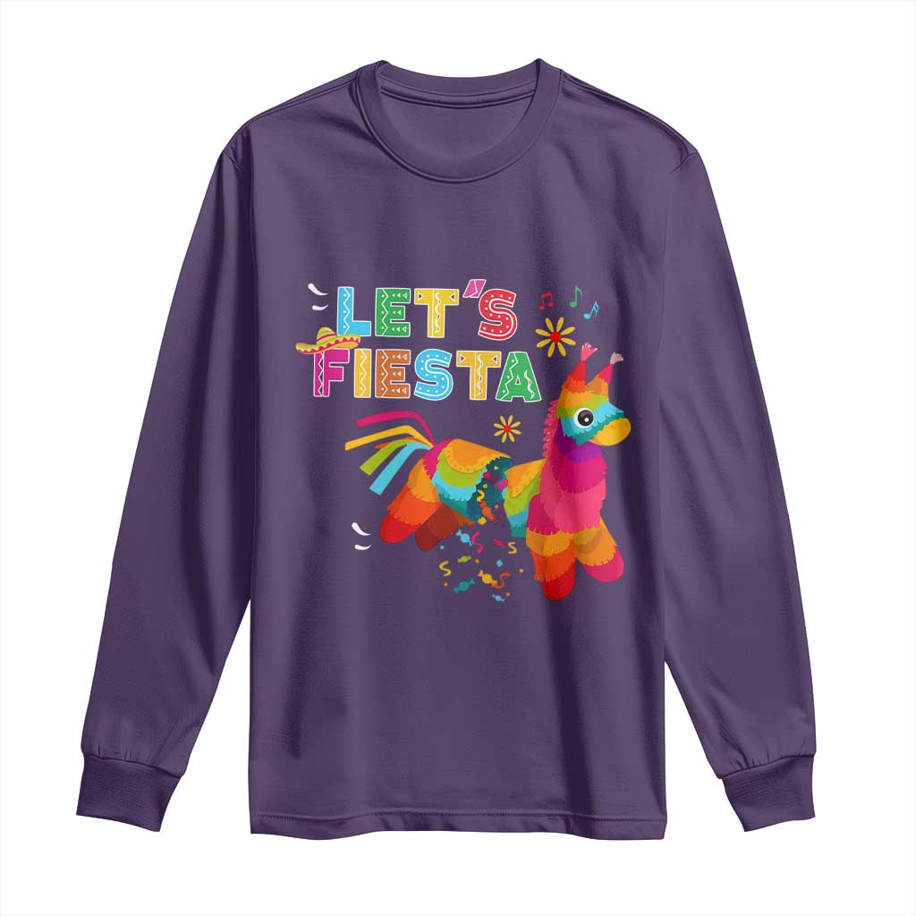 Funny Pinata Mexican Long Sleeve Shirt Let Us Fiesta - Wonder Print Shop