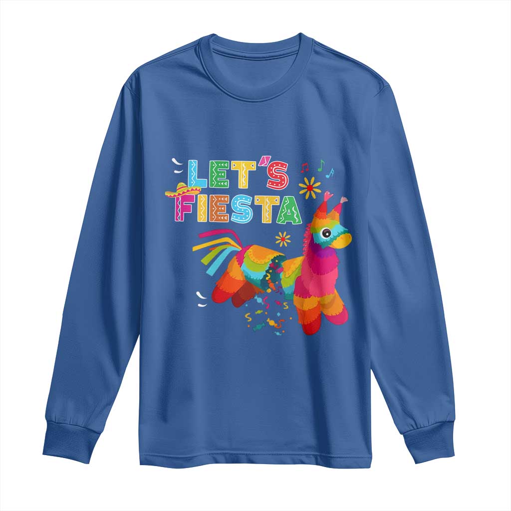 Funny Pinata Mexican Long Sleeve Shirt Let Us Fiesta - Wonder Print Shop