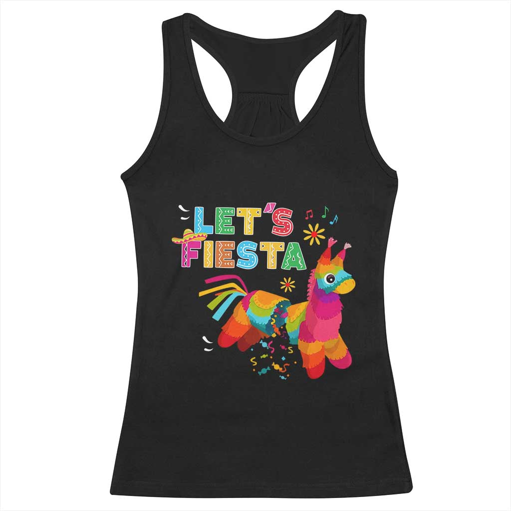 Funny Pinata Mexican Racerback Tank Top Let Us Fiesta - Wonder Print Shop