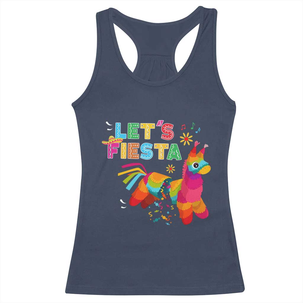 Funny Pinata Mexican Racerback Tank Top Let Us Fiesta - Wonder Print Shop