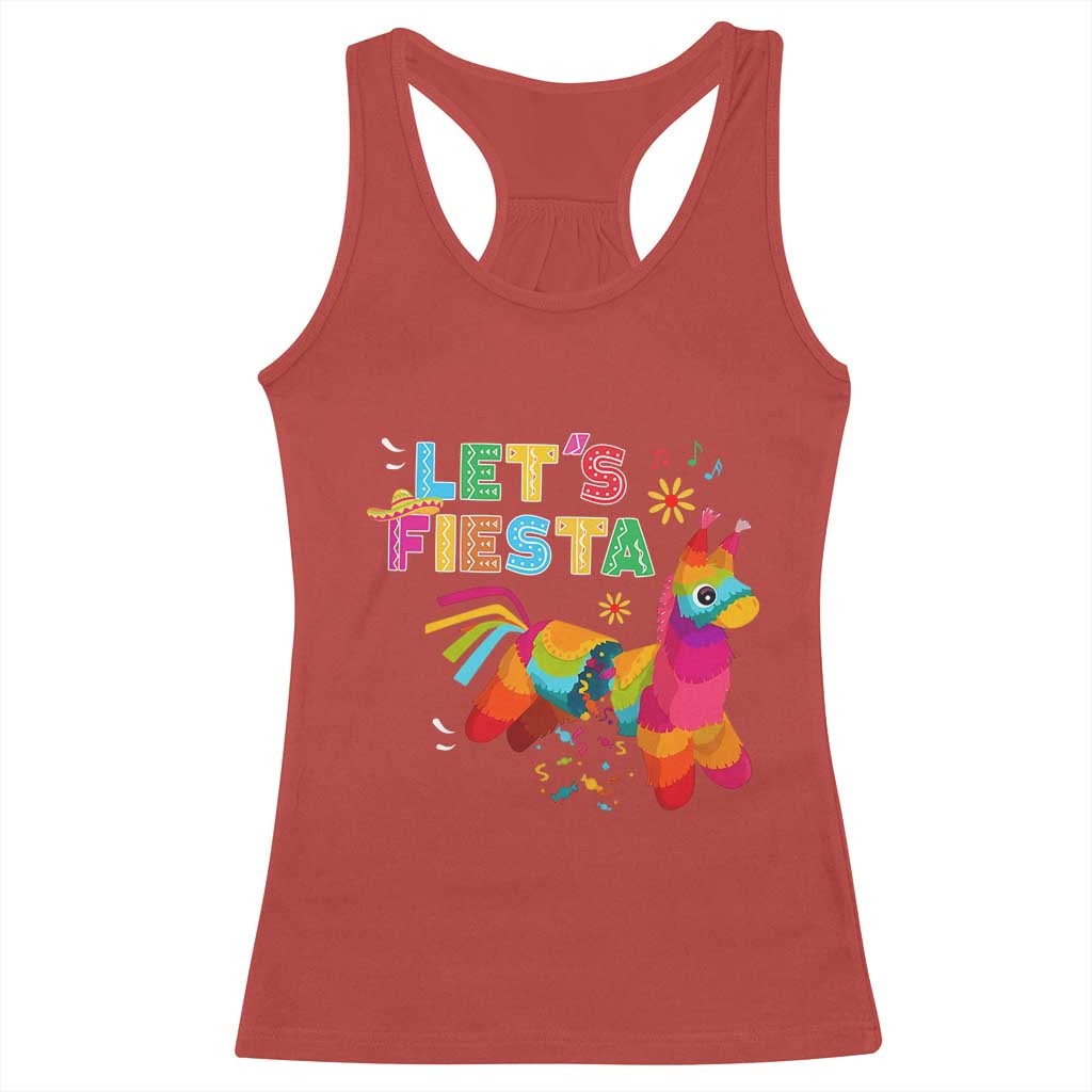 Funny Pinata Mexican Racerback Tank Top Let Us Fiesta - Wonder Print Shop