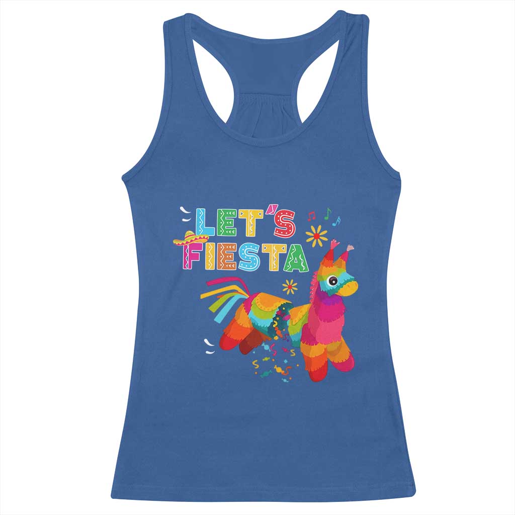 Funny Pinata Mexican Racerback Tank Top Let Us Fiesta - Wonder Print Shop