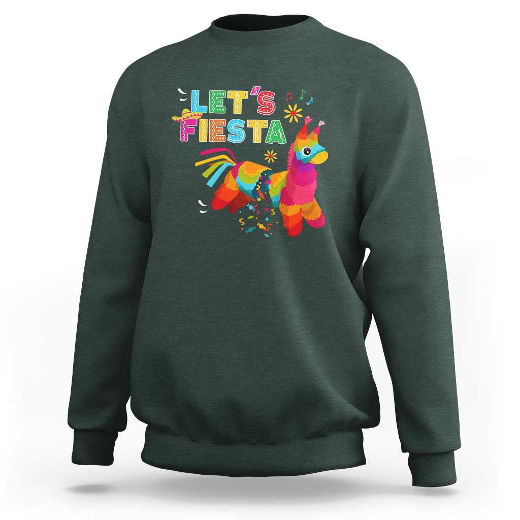 Funny Pinata Mexican Sweatshirt Let Us Fiesta - Wonder Print Shop