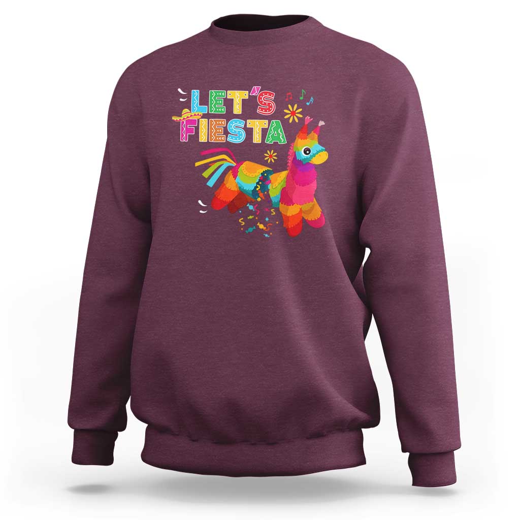 Funny Pinata Mexican Sweatshirt Let Us Fiesta - Wonder Print Shop