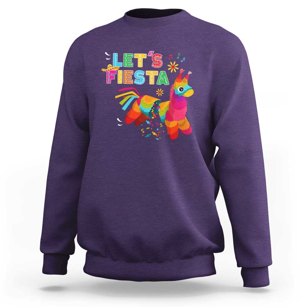 Funny Pinata Mexican Sweatshirt Let Us Fiesta - Wonder Print Shop