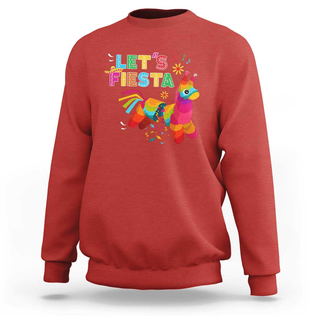 Funny Pinata Mexican Sweatshirt Let Us Fiesta - Wonder Print Shop