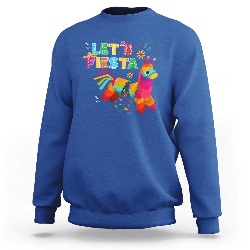 Funny Pinata Mexican Sweatshirt Let Us Fiesta - Wonder Print Shop
