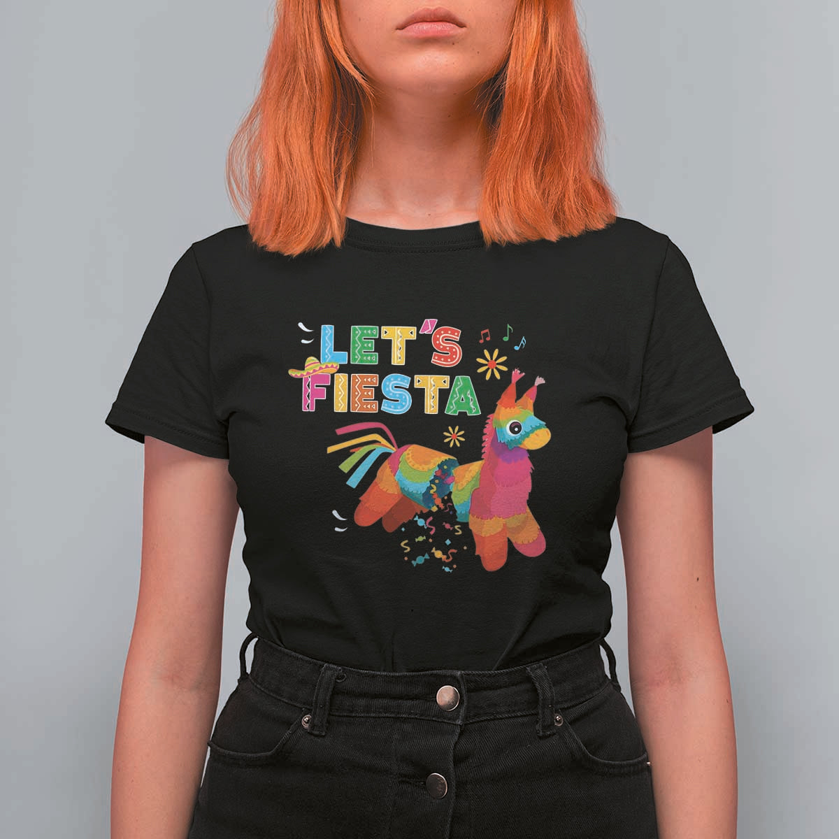 Funny Pinata Mexican T Shirt For Women Let Us Fiesta - Wonder Print Shop