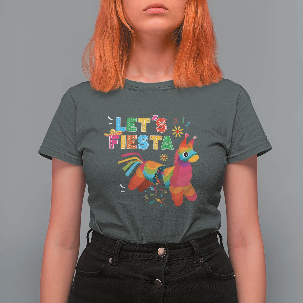 Funny Pinata Mexican T Shirt For Women Let Us Fiesta - Wonder Print Shop