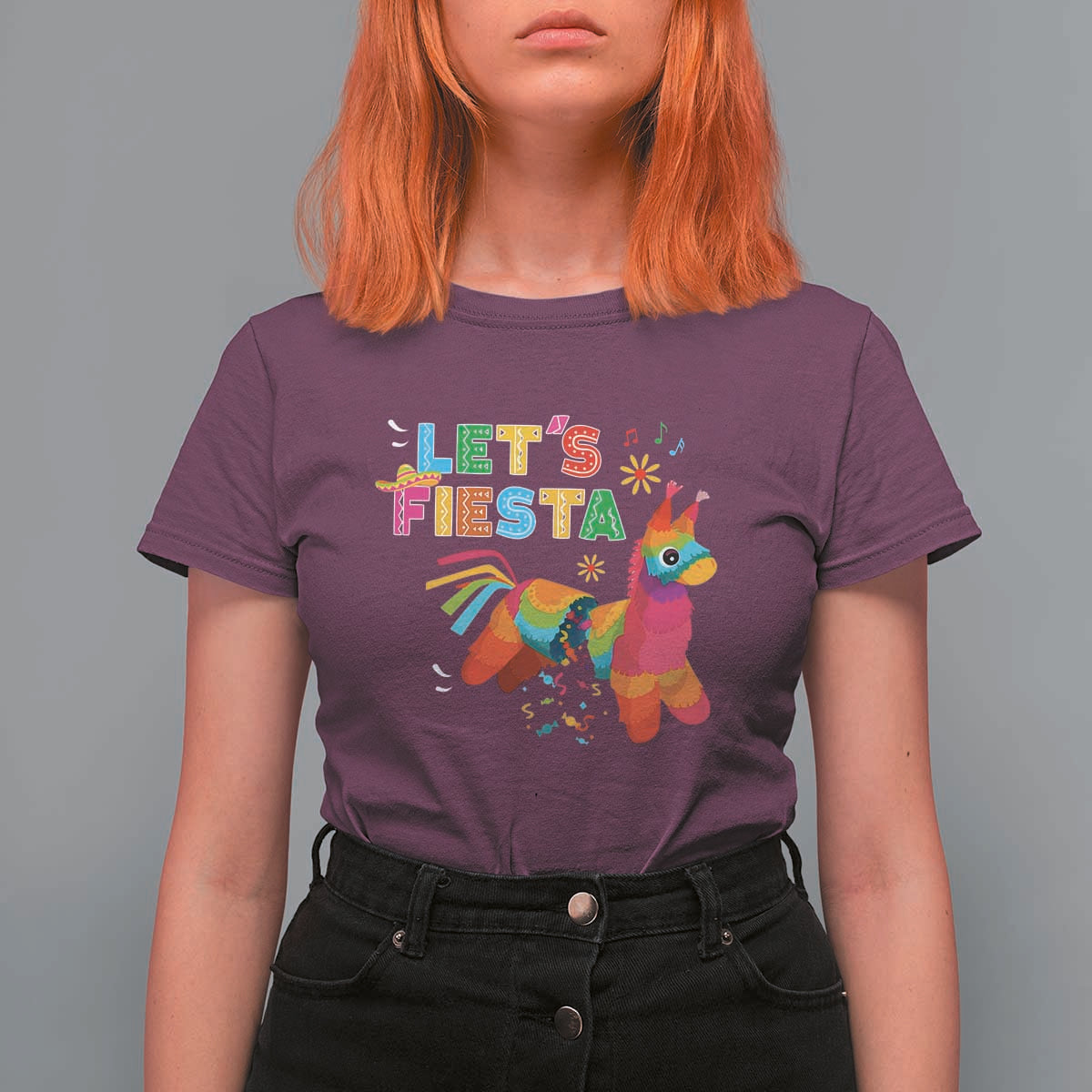 Funny Pinata Mexican T Shirt For Women Let Us Fiesta - Wonder Print Shop