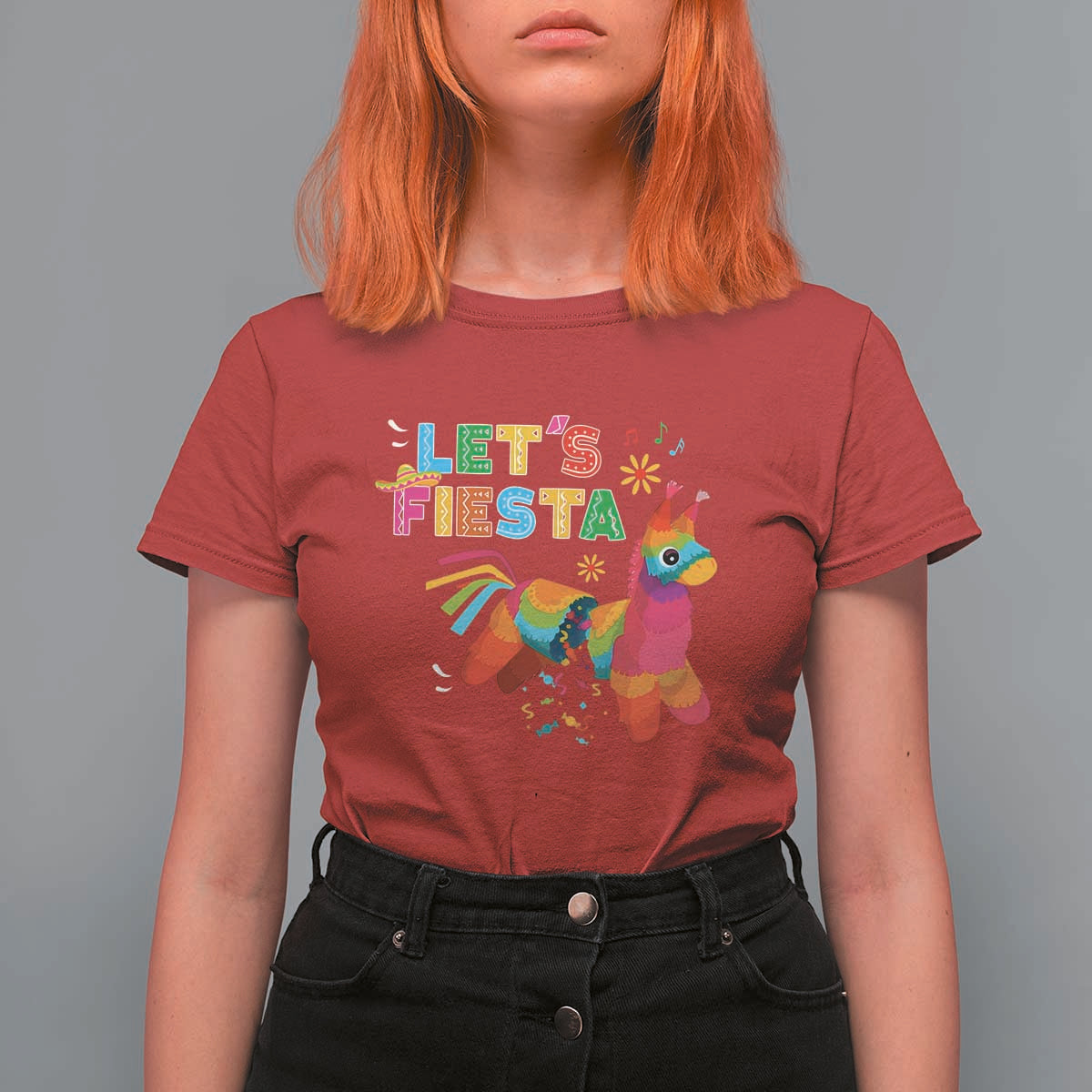 Funny Pinata Mexican T Shirt For Women Let Us Fiesta - Wonder Print Shop