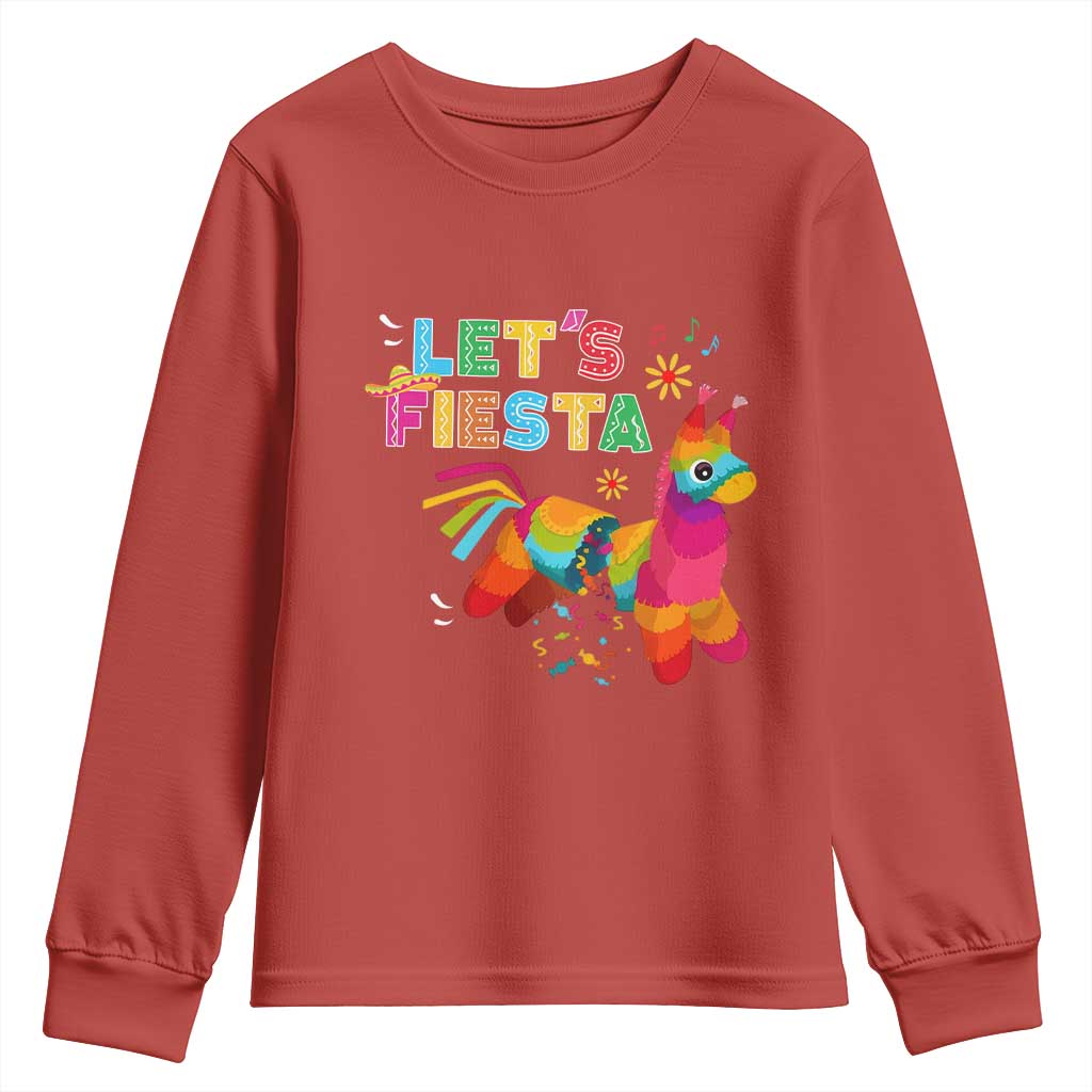 Funny Pinata Mexican Youth Sweatshirt Let Us Fiesta - Wonder Print Shop