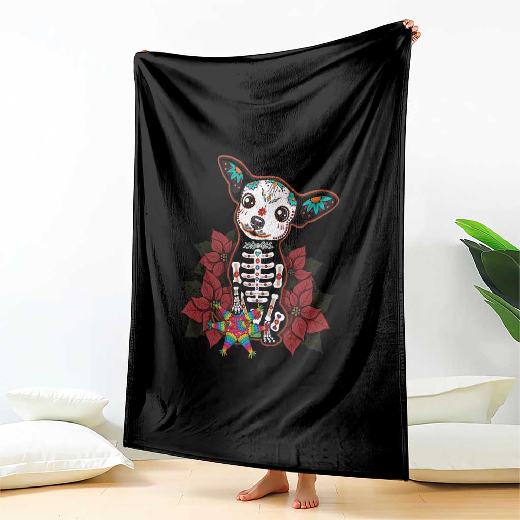Calavera Chihuahua Throw Blanket Pinata Dia De Los Muertos Mexican - Wonder Print Shop