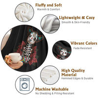 Calavera Chihuahua Throw Blanket Pinata Dia De Los Muertos Mexican - Wonder Print Shop