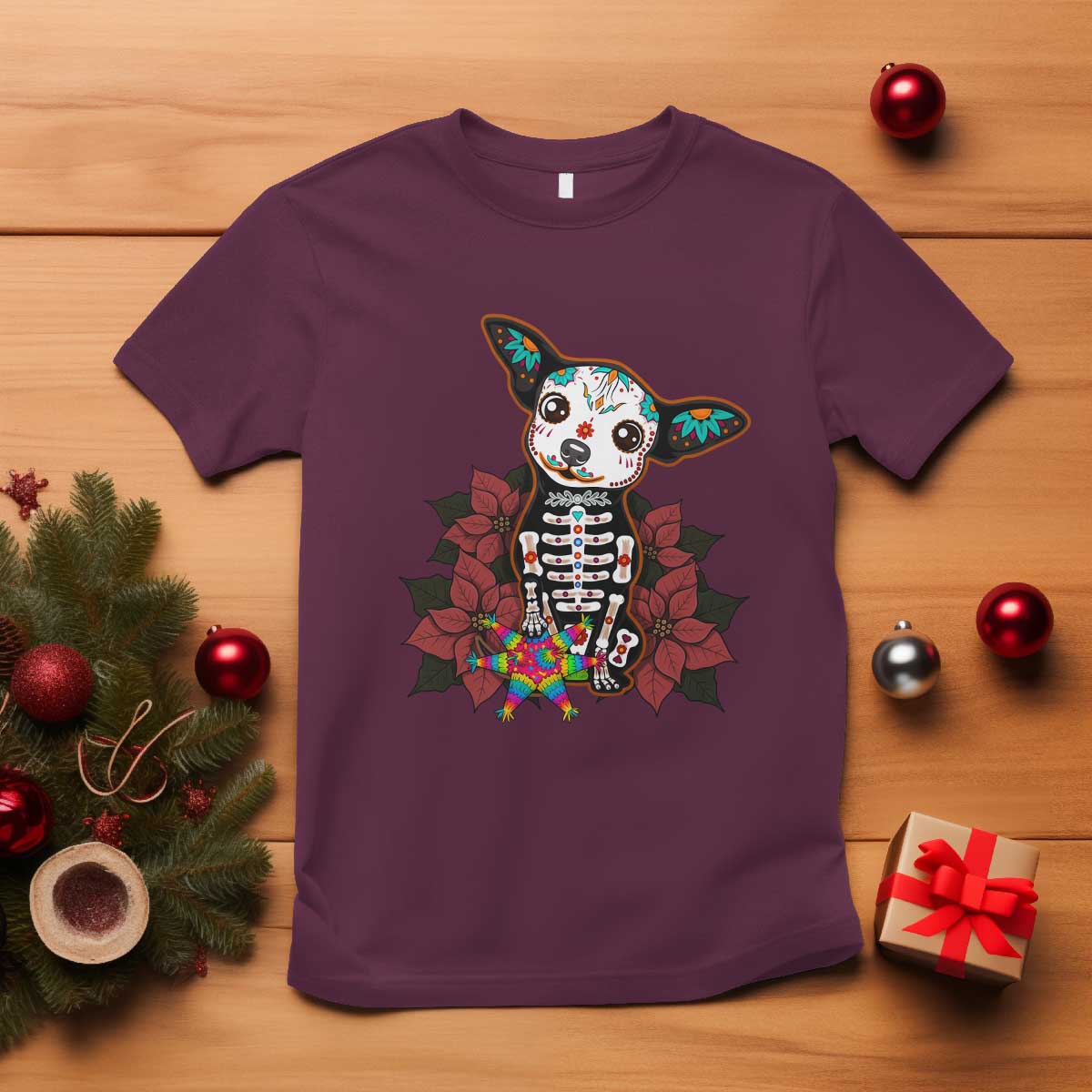 Calavera Chihuahua T Shirt Pinata Dia De Los Muertos Mexican - Wonder Print Shop
