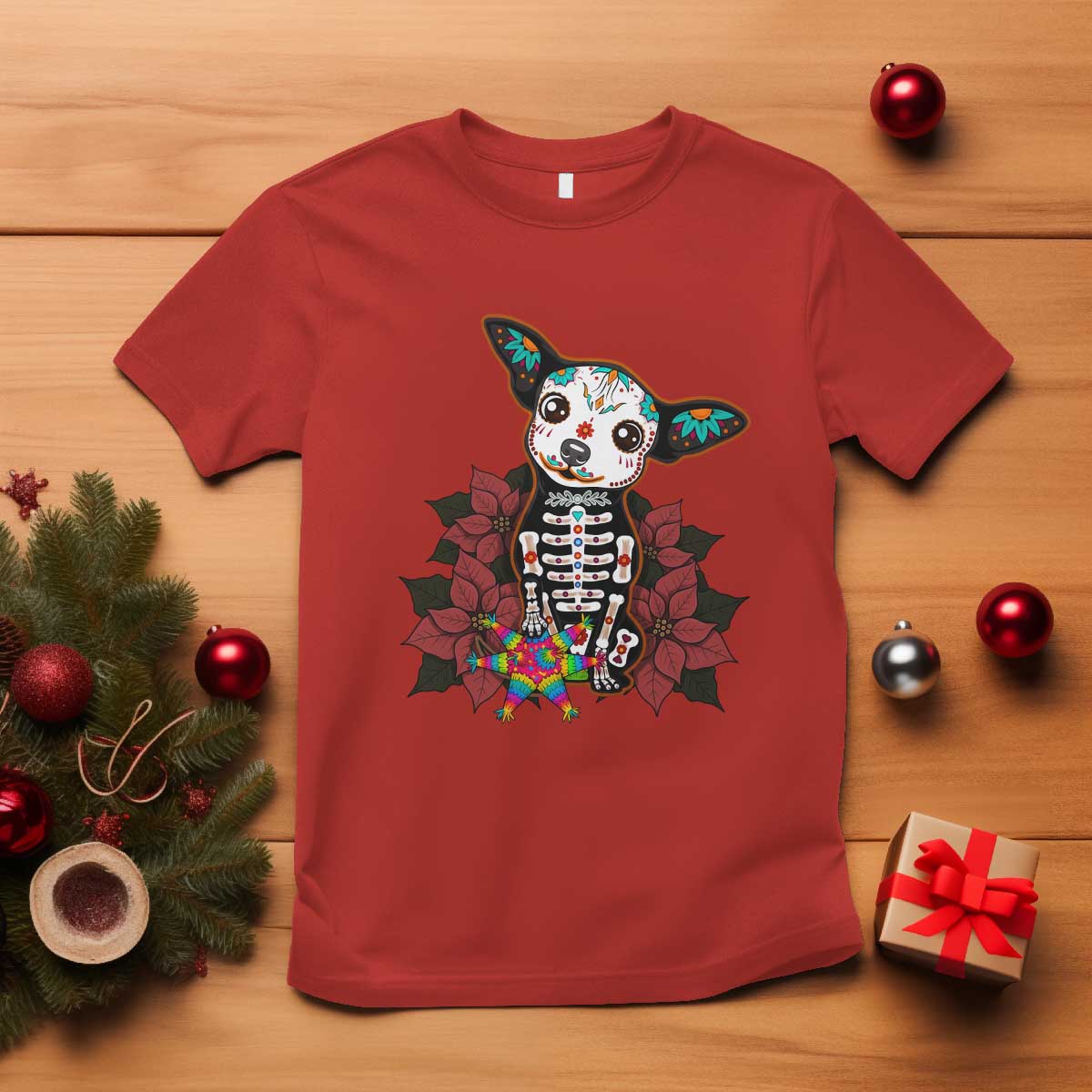 Calavera Chihuahua T Shirt Pinata Dia De Los Muertos Mexican - Wonder Print Shop