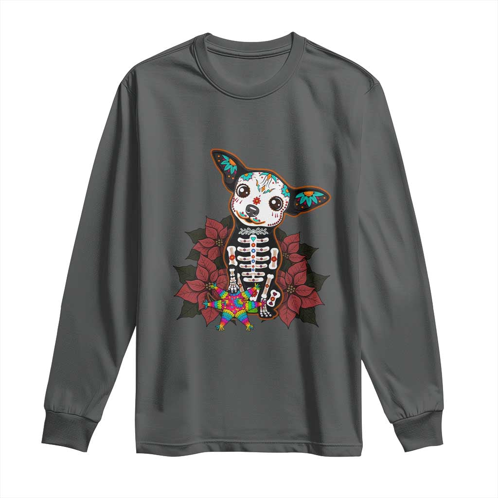 Calavera Chihuahua Long Sleeve Shirt Pinata Dia De Los Muertos Mexican - Wonder Print Shop