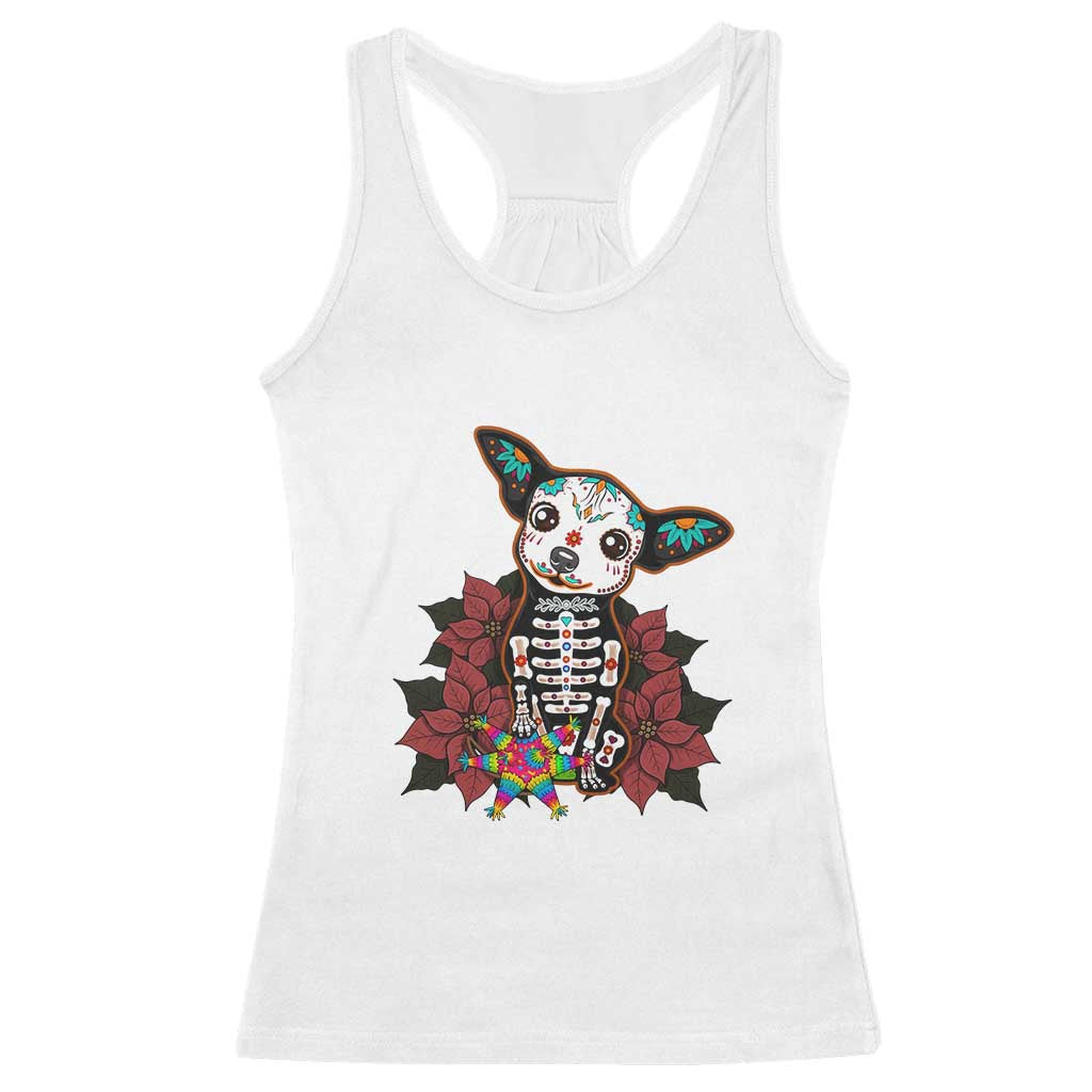 Calavera Chihuahua Racerback Tank Top Pinata Dia De Los Muertos Mexican - Wonder Print Shop