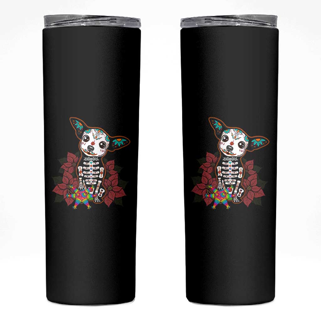 Calavera Chihuahua Skinny Tumbler Pinata Dia De Los Muertos Mexican - Wonder Print Shop