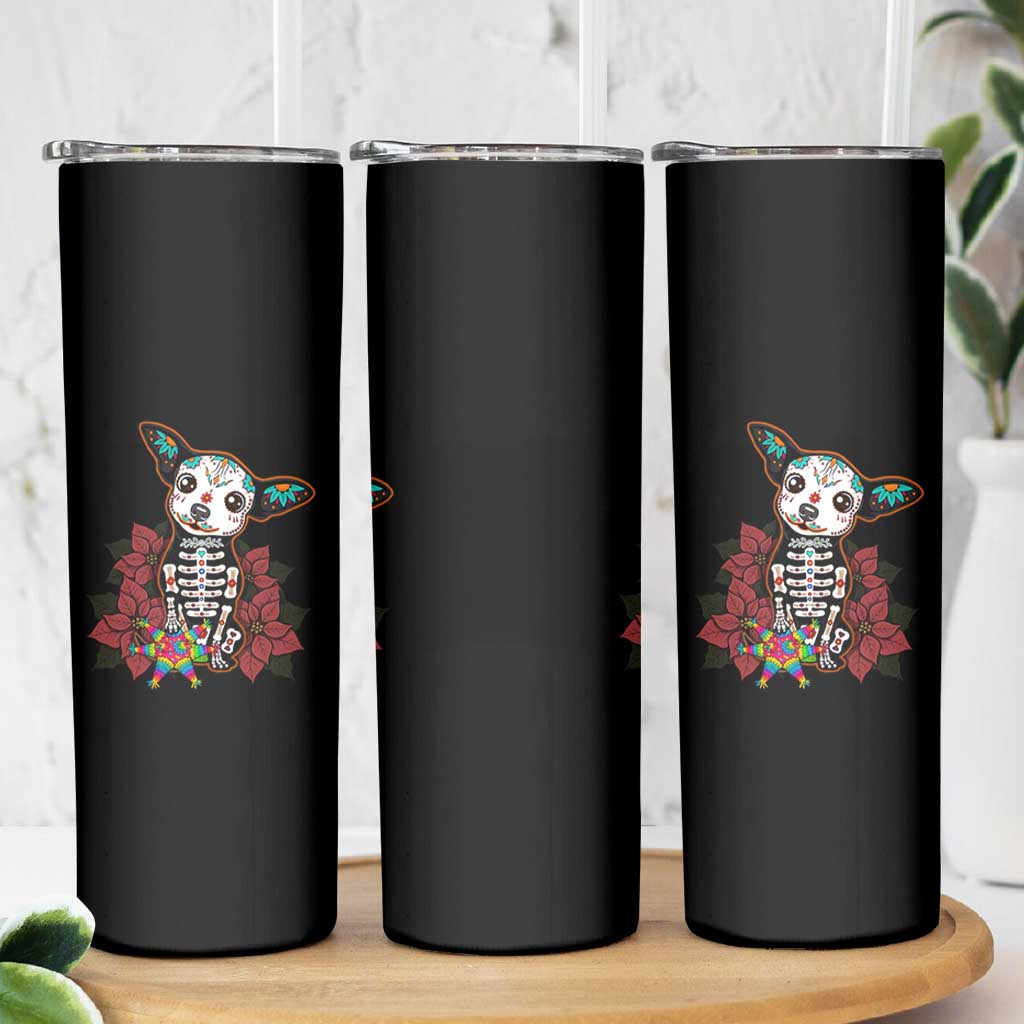 Calavera Chihuahua Skinny Tumbler Pinata Dia De Los Muertos Mexican - Wonder Print Shop