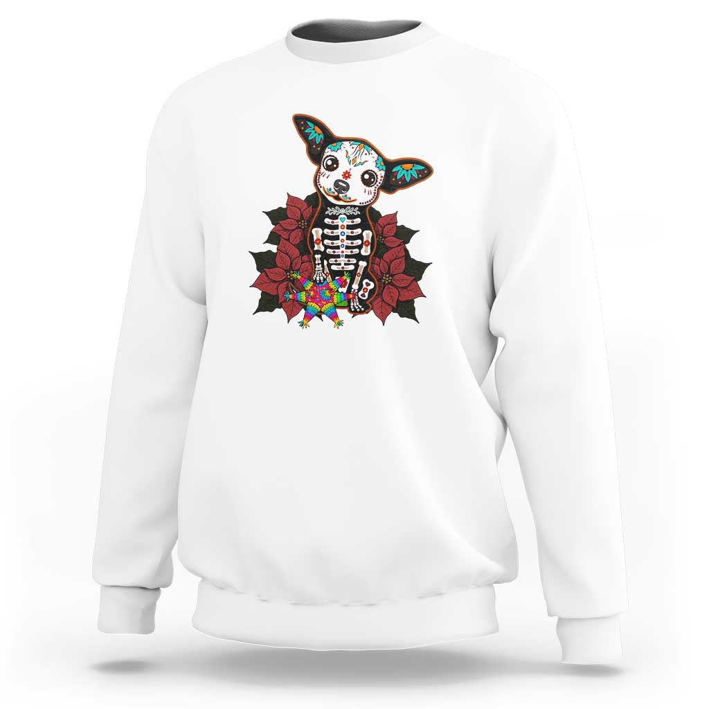 Calavera Chihuahua Sweatshirt Pinata Dia De Los Muertos Mexican - Wonder Print Shop