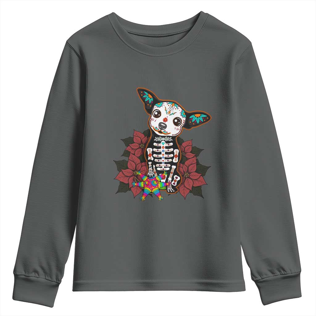 Calavera Chihuahua Youth Sweatshirt Pinata Dia De Los Muertos Mexican - Wonder Print Shop