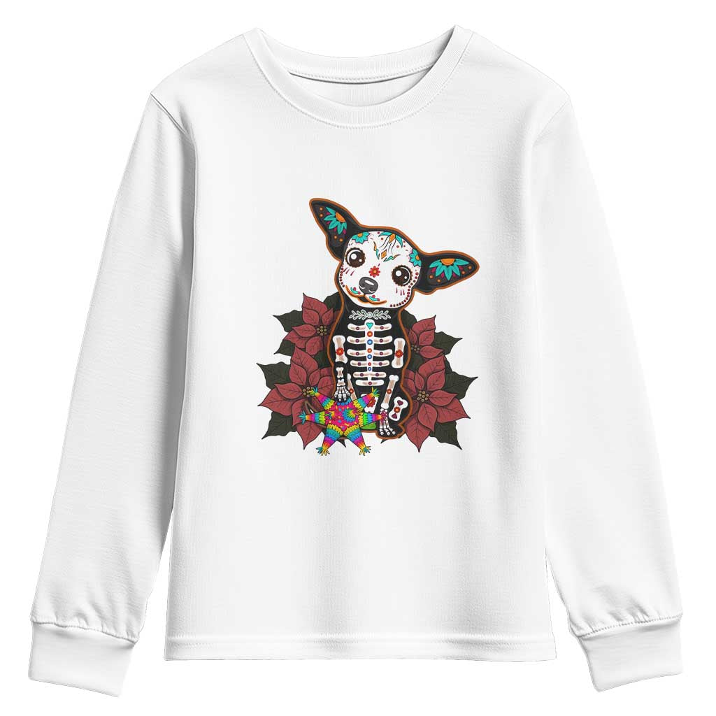 Calavera Chihuahua Youth Sweatshirt Pinata Dia De Los Muertos Mexican - Wonder Print Shop