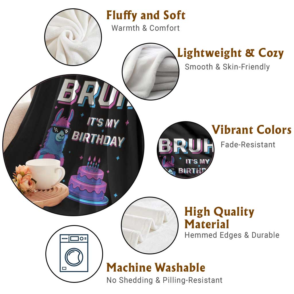 Funny Pinata Mexican Throw Blanket Bruh It Is My Birthday - Wonder Print Shop