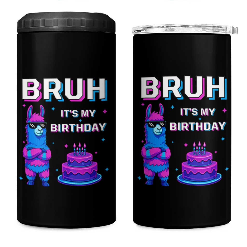 Funny Pinata Mexican 4 in 1 Can Cooler Tumbler Bruh It Is My Birthday - Wonder Print Shop