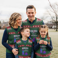 Funny Pinata Mexican V-Neck Knit Sweater Vest Bruh It Is My Birthday - Wonder Print Shop