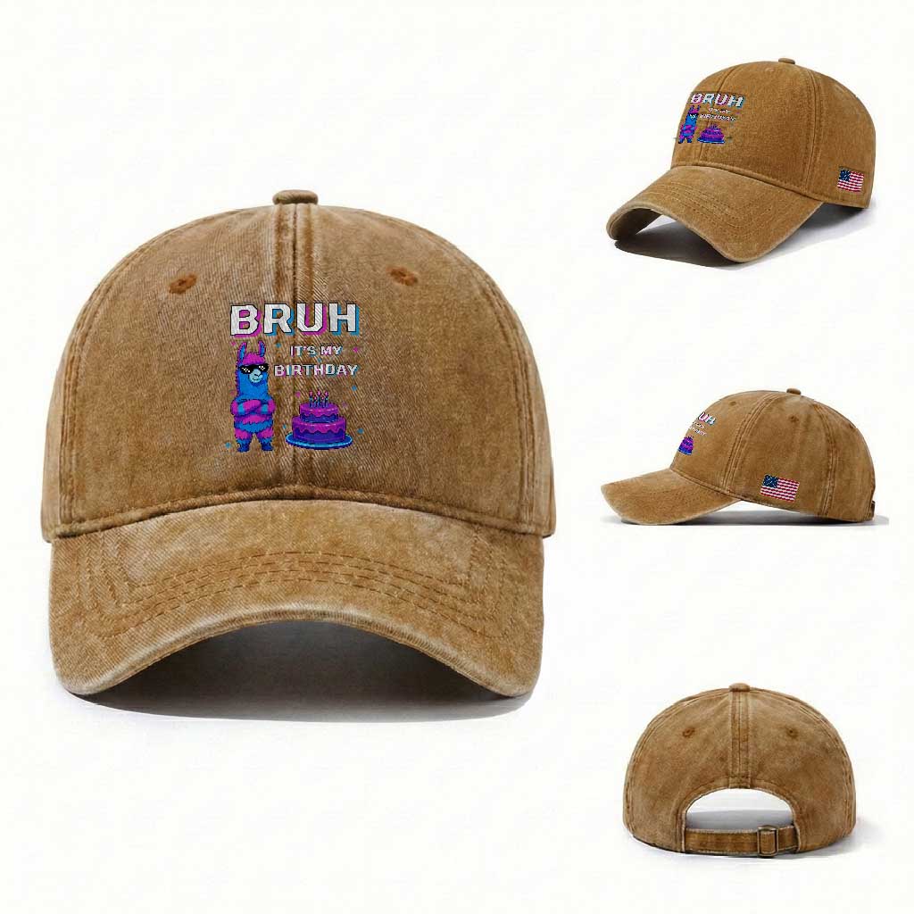 Funny Pinata Mexican Washed Cotton Baseball Cap Bruh It Is My Birthday
