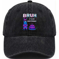 Funny Pinata Mexican Washed Cotton Baseball Cap Bruh It Is My Birthday