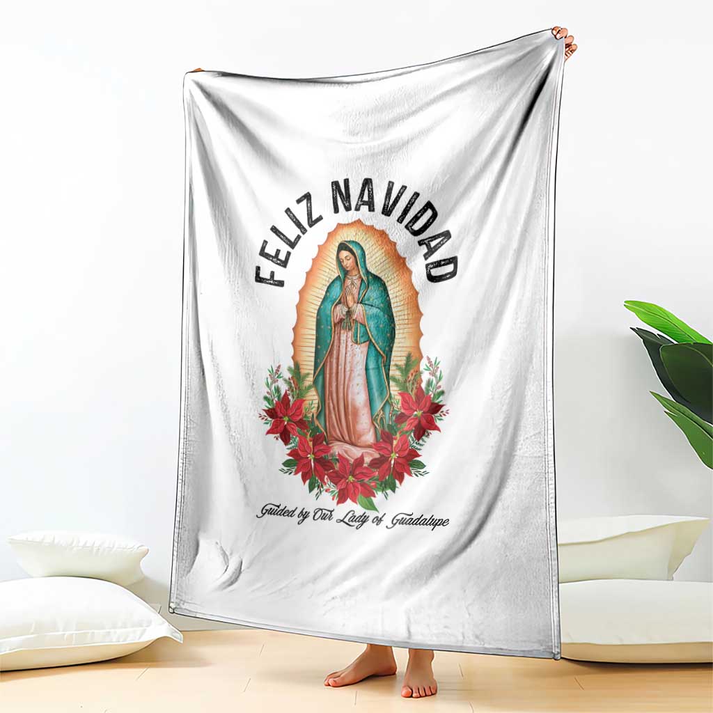 Virgin Mary Feliz Navidad Throw Blanket Our Lady Virgen De Guadalupe - Wonder Print Shop