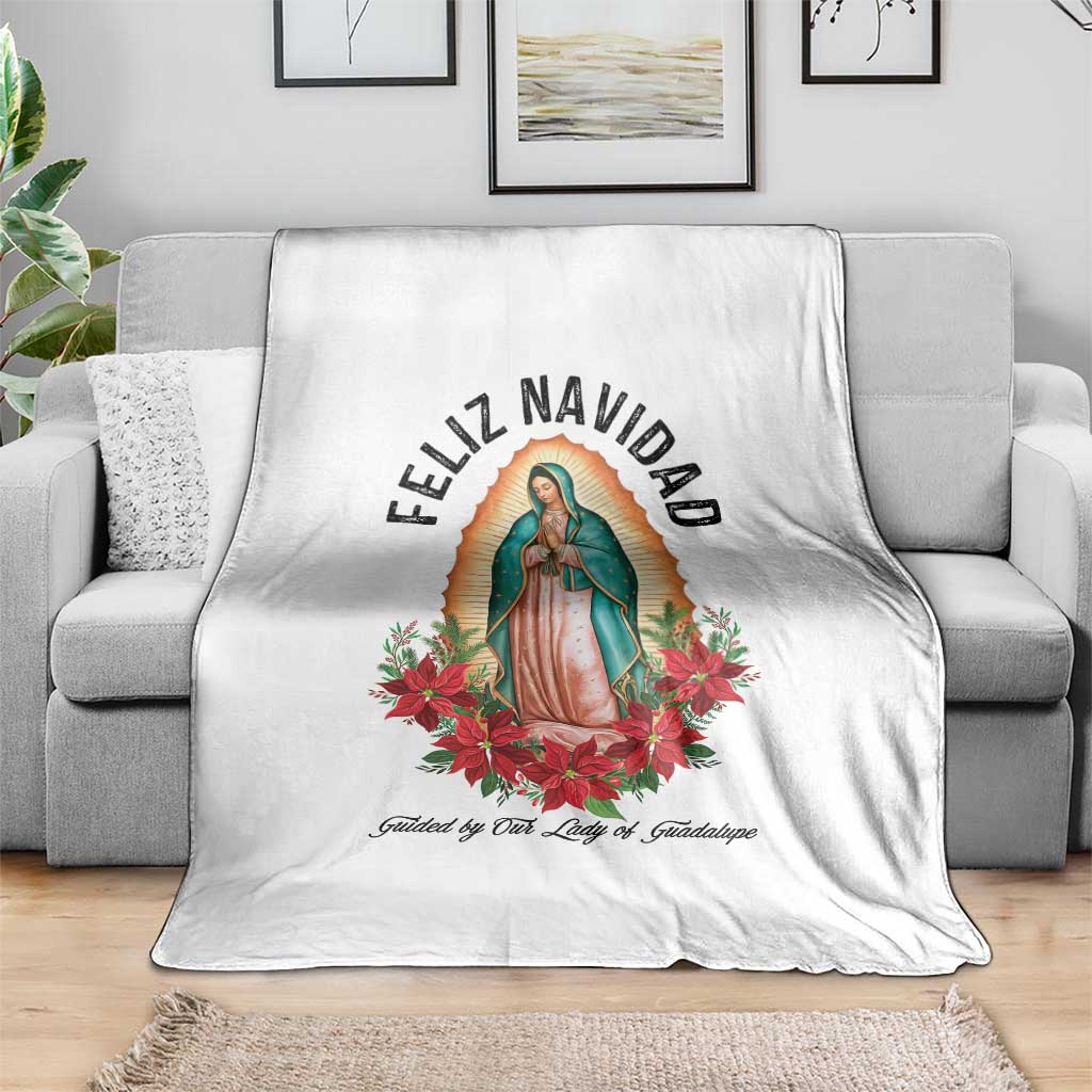 Virgin Mary Feliz Navidad Throw Blanket Our Lady Virgen De Guadalupe - Wonder Print Shop