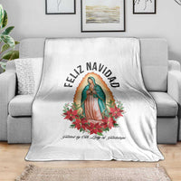 Virgin Mary Feliz Navidad Throw Blanket Our Lady Virgen De Guadalupe - Wonder Print Shop