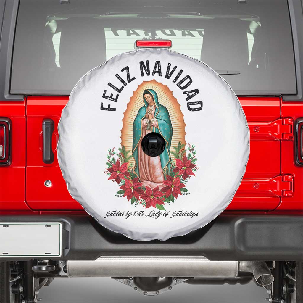 Virgin Mary Feliz Navidad Spare Tire Cover Our Lady Virgen De Guadalupe - Wonder Print Shop