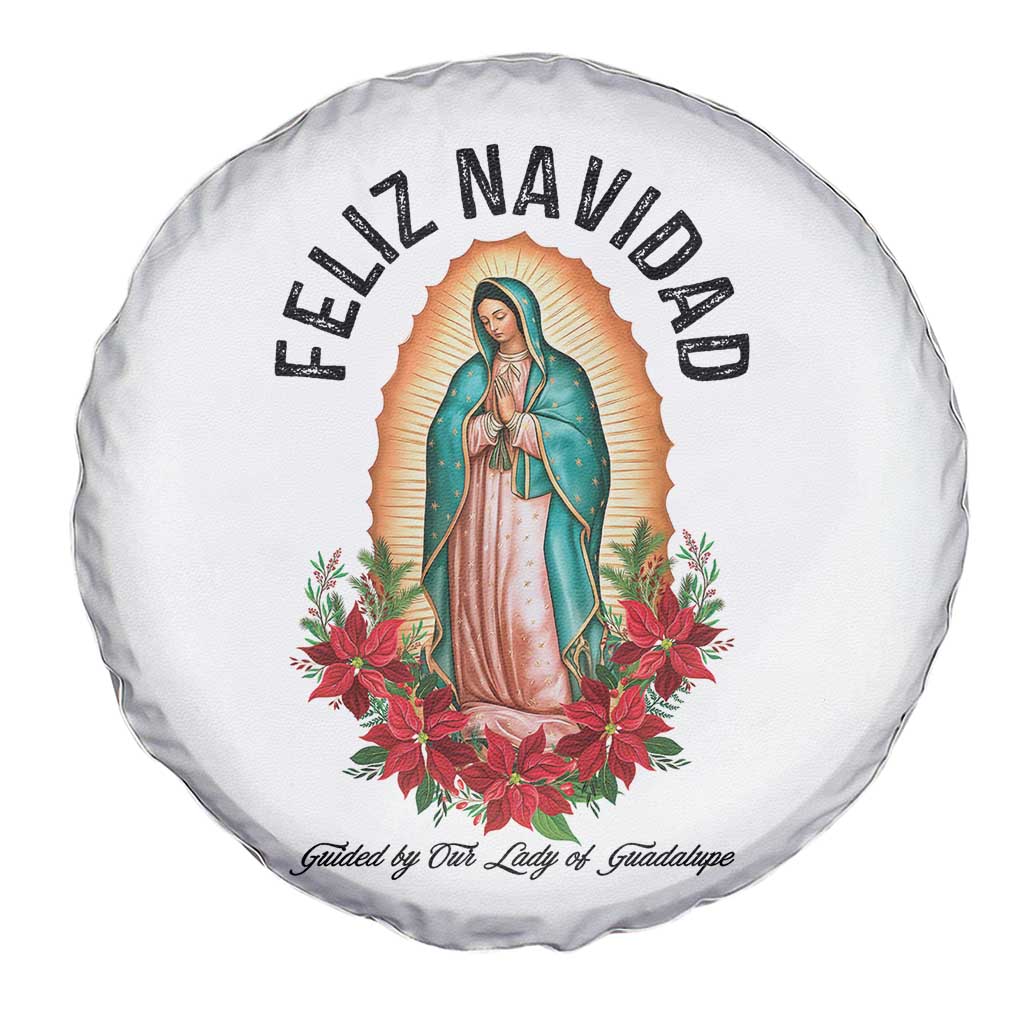 Virgin Mary Feliz Navidad Spare Tire Cover Our Lady Virgen De Guadalupe - Wonder Print Shop