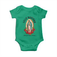 Virgin Mary Feliz Navidad Baby Onesie Our Lady Virgen De Guadalupe - Wonder Print Shop