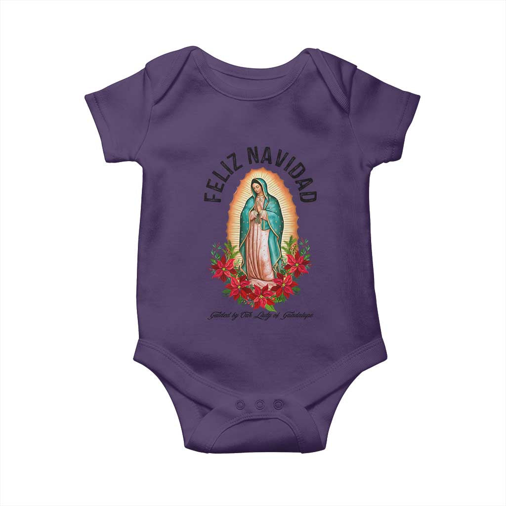 Virgin Mary Feliz Navidad Baby Onesie Our Lady Virgen De Guadalupe - Wonder Print Shop