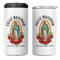 Virgin Mary Feliz Navidad 4 in 1 Can Cooler Tumbler Our Lady Virgen De Guadalupe - Wonder Print Shop