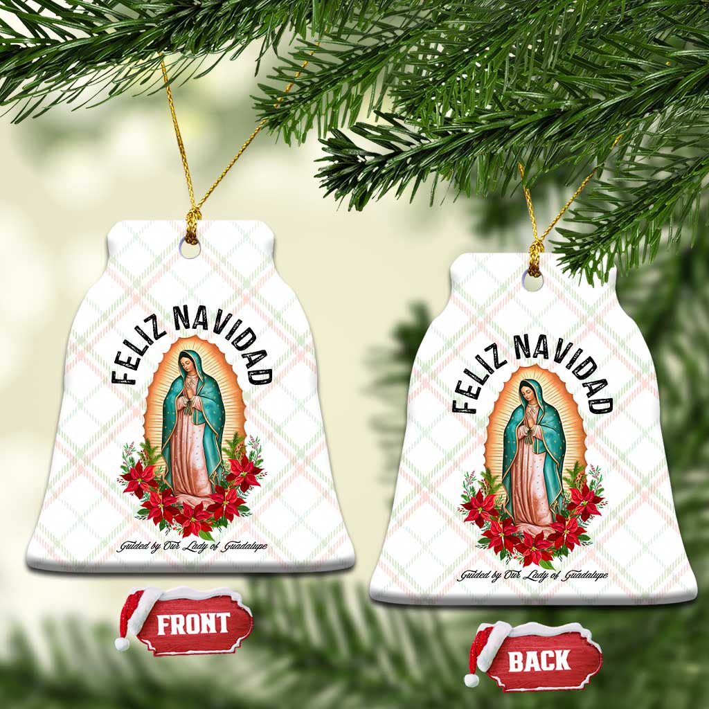 Virgin Mary Feliz Navidad Ceramic Ornament Our Lady Virgen De Guadalupe - Wonder Print Shop
