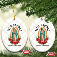 Virgin Mary Feliz Navidad Ceramic Ornament Our Lady Virgen De Guadalupe - Wonder Print Shop
