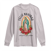 Virgin Mary Feliz Navidad Long Sleeve Shirt Our Lady Virgen De Guadalupe - Wonder Print Shop