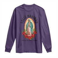 Virgin Mary Feliz Navidad Long Sleeve Shirt Our Lady Virgen De Guadalupe - Wonder Print Shop