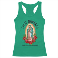 Virgin Mary Feliz Navidad Racerback Tank Top Our Lady Virgen De Guadalupe - Wonder Print Shop