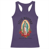 Virgin Mary Feliz Navidad Racerback Tank Top Our Lady Virgen De Guadalupe - Wonder Print Shop