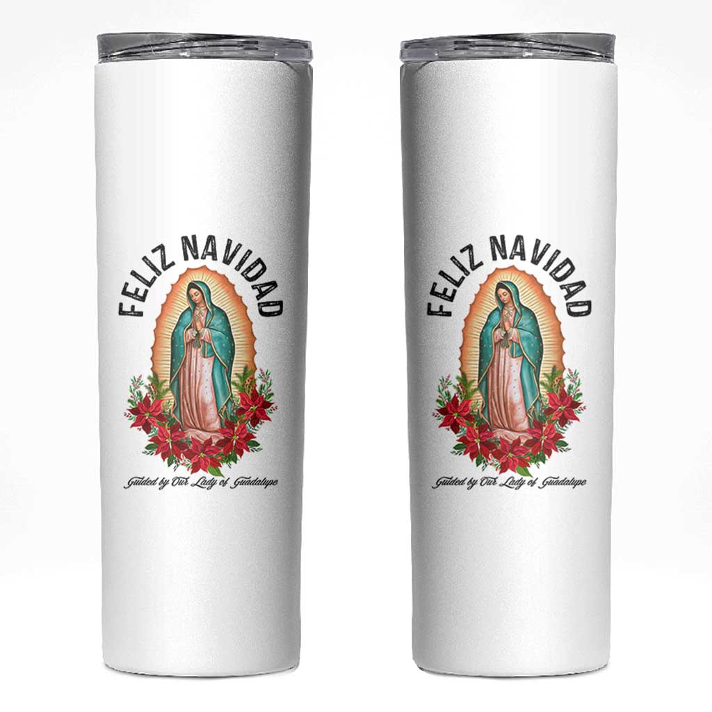 Virgin Mary Feliz Navidad Skinny Tumbler Our Lady Virgen De Guadalupe - Wonder Print Shop