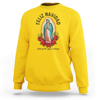 Virgin Mary Feliz Navidad Sweatshirt Our Lady Virgen De Guadalupe - Wonder Print Shop