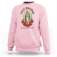 Virgin Mary Feliz Navidad Sweatshirt Our Lady Virgen De Guadalupe - Wonder Print Shop